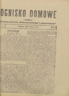 Ognisko Domowe: bezpłatny dodatek do "Głosu Leszczyńskiego" i &bdquo;Głosu Polskiego&rdquo; 1930.03.09 R.6 Nr10