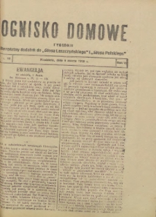 Ognisko Domowe: bezpłatny dodatek do "Głosu Leszczyńskiego" i „Głosu Polskiego” 1930.03.09 R.6 Nr10