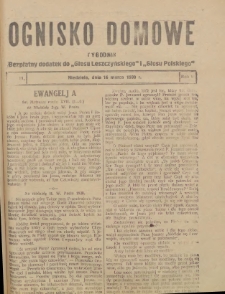 Ognisko Domowe: bezpłatny dodatek do "Głosu Leszczyńskiego" i „Głosu Polskiego” 1930.03.16 R.6 Nr11