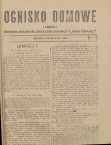 Ognisko Domowe: bezpłatny dodatek do "Głosu Leszczyńskiego" i „Głosu Polskiego” 1930.03.16 R.6 Nr11