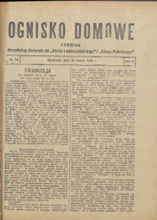Ognisko Domowe: bezpłatny dodatek do "Głosu Leszczyńskiego" i &bdquo;Głosu Polskiego&rdquo; 1930.03.30 R.6 Nr13