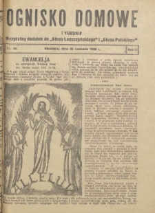 Ognisko Domowe: bezpłatny dodatek do "Głosu Leszczyńskiego" i &bdquo;Głosu Polskiego&rdquo; 1930.04.20 R.6 Nr16