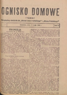 Ognisko Domowe: bezpłatny dodatek do "Głosu Leszczyńskiego" i &bdquo;Głosu Polskiego&rdquo; 1930.05.11 R.6 Nr19