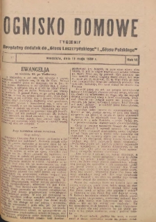 Ognisko Domowe: bezpłatny dodatek do "Głosu Leszczyńskiego" i „Głosu Polskiego” 1930.05.11 R.6 Nr19