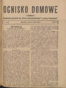 Ognisko Domowe: bezpłatny dodatek do "Głosu Leszczyńskiego" i „Głosu Polskiego” 1930.05.18 R.6 Nr20