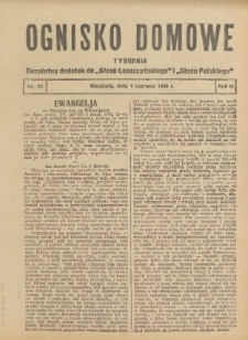 Ognisko Domowe: bezpłatny dodatek do "Głosu Leszczyńskiego" i „Głosu Polskiego” 1930.06.01 R.6 Nr22