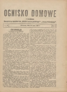 Ognisko Domowe: bezpłatny dodatek do "Głosu Leszczyńskiego" i „Głosu Polskiego” 1930.07.20 R.6 Nr29