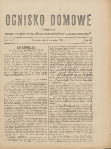 Ognisko Domowe: bezpłatny dodatek do "Głosu Leszczyńskiego" i „Głosu Polskiego” 1930.09.07 R.6 Nr36