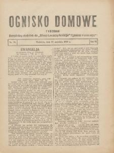 Ognisko Domowe: bezpłatny dodatek do "Głosu Leszczyńskiego" i „Głosu Polskiego” 1930.09.21 R.6 Nr38