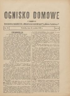 Ognisko Domowe: bezpłatny dodatek do "Głosu Leszczyńskiego" i &bdquo;Głosu Polskiego&rdquo; 1930.09.28 R.6 Nr39