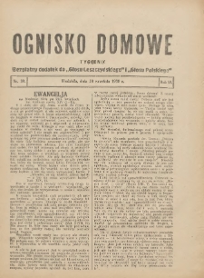 Ognisko Domowe: bezpłatny dodatek do "Głosu Leszczyńskiego" i „Głosu Polskiego” 1930.09.28 R.6 Nr39