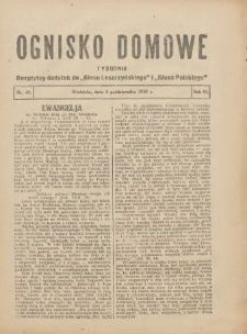 Ognisko Domowe: bezpłatny dodatek do "Głosu Leszczyńskiego" i „Głosu Polskiego” 1930.10.04 R.6 Nr40