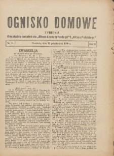 Ognisko Domowe: bezpłatny dodatek do "Głosu Leszczyńskiego" i „Głosu Polskiego” 1930.10.12 R.6 Nr41