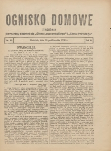 Ognisko Domowe: bezpłatny dodatek do "Głosu Leszczyńskiego" i &bdquo;Głosu Polskiego&rdquo; 1930.10.26 R.6 Nr43