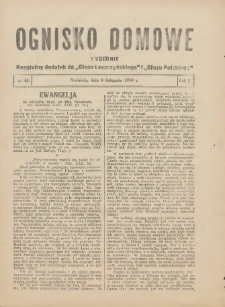 Ognisko Domowe: bezpłatny dodatek do "Głosu Leszczyńskiego" i „Głosu Polskiego” 1930.11.09 R.6 Nr45