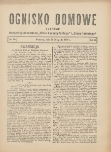 Ognisko Domowe: bezpłatny dodatek do "Głosu Leszczyńskiego" i &bdquo;Głosu Polskiego&rdquo; 1930.11.23 R.6 Nr46