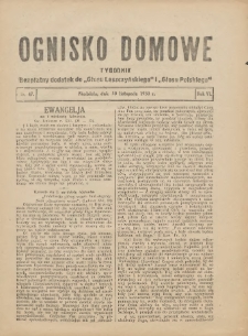 Ognisko Domowe: bezpłatny dodatek do "Głosu Leszczyńskiego" i „Głosu Polskiego” 1930.11.30 R.6 Nr47