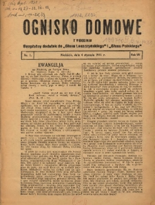 Ognisko Domowe: bezpłatny dodatek do "Głosu Leszczyńskiego" i „Głosu Polskiego” 1931.04.04 R.7 Nr1