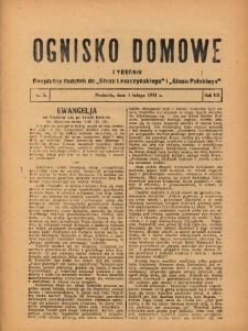 Ognisko Domowe: bezpłatny dodatek do "Głosu Leszczyńskiego" i „Głosu Polskiego” 1931.02.01 R.7 Nr5