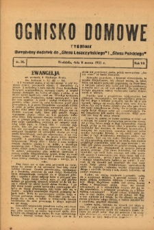 Ognisko Domowe: bezpłatny dodatek do "Głosu Leszczyńskiego" i &bdquo;Głosu Polskiego&rdquo; 1931.03.08 R.7 Nr10
