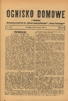 Ognisko Domowe: bezpłatny dodatek do "Głosu Leszczyńskiego" i „Głosu Polskiego” 1931.03.08 R.7 Nr10