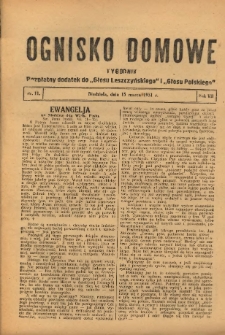 Ognisko Domowe: bezpłatny dodatek do "Głosu Leszczyńskiego" i &bdquo;Głosu Polskiego&rdquo; 1931.03.15 R.7 Nr11