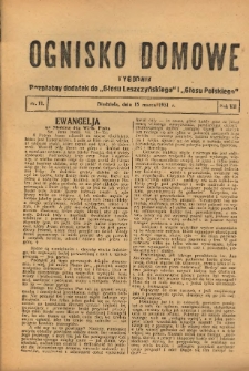 Ognisko Domowe: bezpłatny dodatek do "Głosu Leszczyńskiego" i „Głosu Polskiego” 1931.03.15 R.7 Nr11