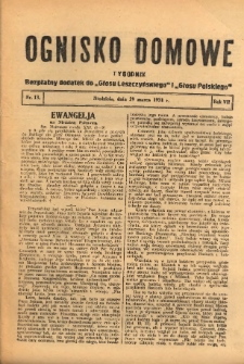 Ognisko Domowe: bezpłatny dodatek do "Głosu Leszczyńskiego" i „Głosu Polskiego” 1931.03.29 R.7 Nr13
