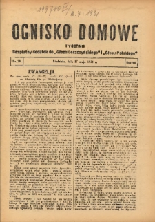 Ognisko Domowe: bezpłatny dodatek do "Głosu Leszczyńskiego" i „Głosu Polskiego” 1931.05.17 R.7 Nr20