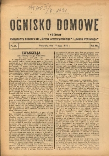 Ognisko Domowe: bezpłatny dodatek do "Głosu Leszczyńskiego" i „Głosu Polskiego” 1931.05.24 R.7 Nr21