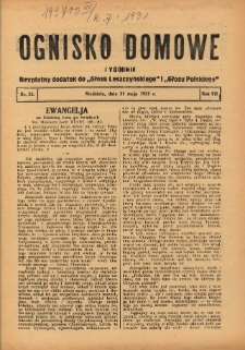 Ognisko Domowe: bezpłatny dodatek do "Głosu Leszczyńskiego" i „Głosu Polskiego” 1931.05.31 R.7 Nr22
