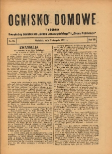 Ognisko Domowe: bezpłatny dodatek do "Głosu Leszczyńskiego" i „Głosu Polskiego” 1931.08.02 R.7 Nr31
