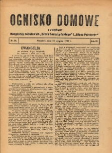 Ognisko Domowe: bezpłatny dodatek do "Głosu Leszczyńskiego" i &bdquo;Głosu Polskiego&rdquo; 1931.08.23 R.7 Nr34