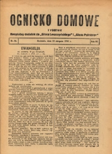 Ognisko Domowe: bezpłatny dodatek do "Głosu Leszczyńskiego" i „Głosu Polskiego” 1931.08.23 R.7 Nr34