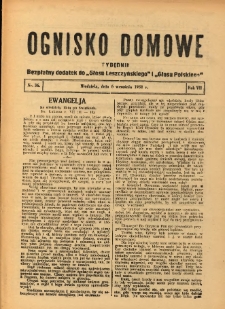 Ognisko Domowe: bezpłatny dodatek do "Głosu Leszczyńskiego" i &bdquo;Głosu Polskiego&rdquo; 1931.09.06 R.7 Nr36
