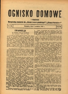 Ognisko Domowe: bezpłatny dodatek do "Głosu Leszczyńskiego" i „Głosu Polskiego” 1931.09.06 R.7 Nr36