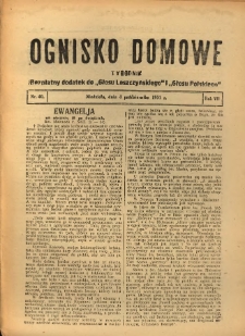Ognisko Domowe: bezpłatny dodatek do "Głosu Leszczyńskiego" i &bdquo;Głosu Polskiego&rdquo; 1931.10.04 R.7 Nr40