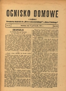 Ognisko Domowe: bezpłatny dodatek do "Głosu Leszczyńskiego" i „Głosu Polskiego” 1931.10.11 R.7 Nr41