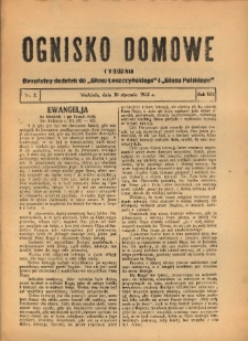 Ognisko Domowe: bezpłatny dodatek do "Głosu Leszczyńskiego" i &bdquo;Głosu Polskiego&rdquo; 1932.01.10 R.8 Nr2