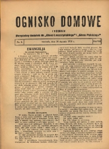 Ognisko Domowe: bezpłatny dodatek do "Głosu Leszczyńskiego" i &bdquo;Głosu Polskiego&rdquo; 1932.01.24 R.8 Nr4