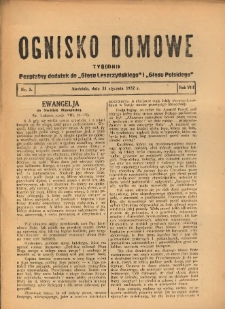 Ognisko Domowe: bezpłatny dodatek do "Głosu Leszczyńskiego" i &bdquo;Głosu Polskiego&rdquo; 1932.01.31 R.8 Nr5