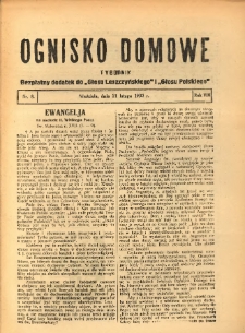 Ognisko Domowe: bezpłatny dodatek do "Głosu Leszczyńskiego" i &bdquo;Głosu Polskiego&rdquo; 1932.02.21 R.8 Nr8