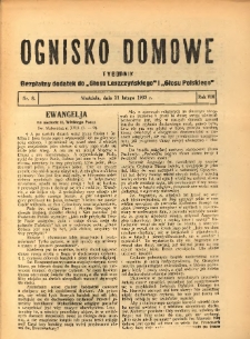 Ognisko Domowe: bezpłatny dodatek do "Głosu Leszczyńskiego" i „Głosu Polskiego” 1932.02.21 R.8 Nr8