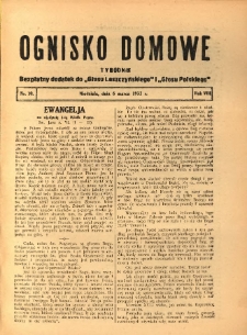 Ognisko Domowe: bezpłatny dodatek do "Głosu Leszczyńskiego" i &bdquo;Głosu Polskiego&rdquo; 1932.03.06 R.8 Nr10