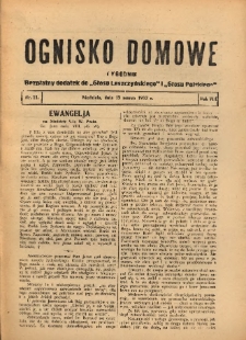 Ognisko Domowe: bezpłatny dodatek do "Głosu Leszczyńskiego" i &bdquo;Głosu Polskiego&rdquo; 1932.03.13 R.8 Nr11