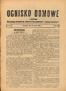 Ognisko Domowe: bezpłatny dodatek do "Głosu Leszczyńskiego" i &bdquo;Głosu Polskiego&rdquo; 1932.03.20 R.8 Nr12