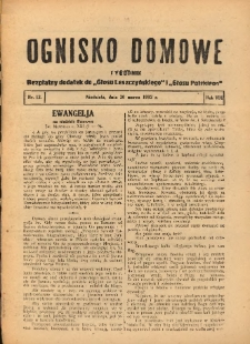 Ognisko Domowe: bezpłatny dodatek do "Głosu Leszczyńskiego" i „Głosu Polskiego” 1932.03.20 R.8 Nr12