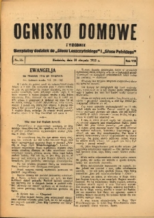Ognisko Domowe: bezpłatny dodatek do "Głosu Leszczyńskiego" i „Głosu Polskiego” 1932.08.28 R.8 Nr35