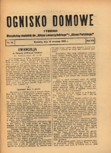 Ognisko Domowe: bezpłatny dodatek do "Głosu Leszczyńskiego" i „Głosu Polskiego” 1932.09.18 R.8 Nr38