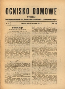 Ognisko Domowe: bezpłatny dodatek do "Głosu Leszczyńskiego" i &bdquo;Głosu Polskiego&rdquo; 1932.09.25 R.8 Nr39
